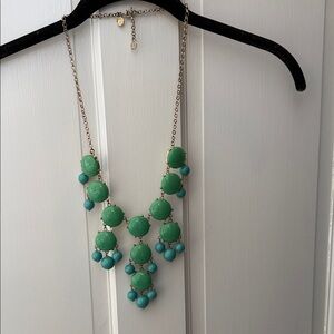 J. Crew Mint and Aqua Statement Bib Necklace
